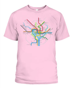 Washington, D.C. Area Train Rail Map Unisex T-Shirt | Next Level 3600