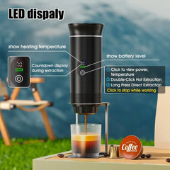 Portable Espresso Coffee Machine with Digital Display 3-In-1 Capsule Coffee Maker for Car & Home Camping Coffee Maker
