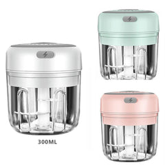 Transform Your Cooking with the Electric 300ML Garlic Press & Chopper - Effortlessly Mince Garlic, Onions, Fruits, and Meat!