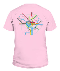Washington, D.C. Area Train Rail Map Unisex T-Shirt | Next Level 3600