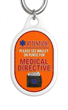 AirTag Cover Keychain — Medical Directive Alert Design