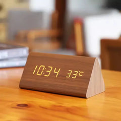 Elevate Your Space with the Royallure Smart Digital Alarm Clock: Stylish Wooden Design, Multiple Alarms & LED Display