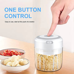 Transform Your Cooking with the Electric 300ML Garlic Press & Chopper - Effortlessly Mince Garlic, Onions, Fruits, and Meat!
