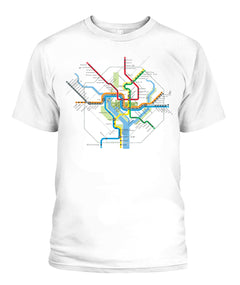 Washington, D.C. Area Train Rail Map Unisex T-Shirt | Next Level 3600