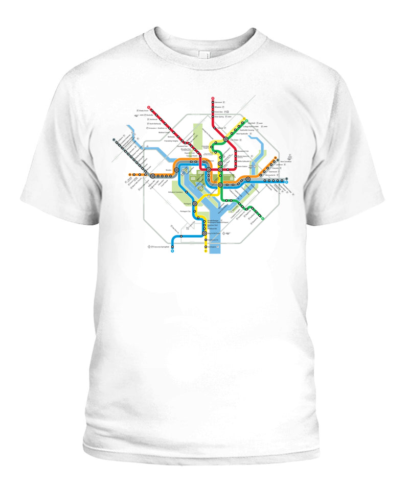 Washington, D.C. Area Train Rail Map Unisex T-Shirt | Next Level 3600