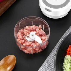 Transform Your Cooking with the Electric 300ML Garlic Press & Chopper - Effortlessly Mince Garlic, Onions, Fruits, and Meat!
