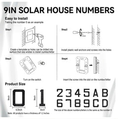 Illuminate Your Home with Weatherproof Solar LED House Numbers - Stylish 9-Inch Decorative Address Sign for Front Yard and Driveway