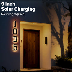 Illuminate Your Home with Weatherproof Solar LED House Numbers - Stylish 9-Inch Decorative Address Sign for Front Yard and Driveway