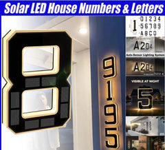 Illuminate Your Home with Weatherproof Solar LED House Numbers - Stylish 9-Inch Decorative Address Sign for Front Yard and Driveway