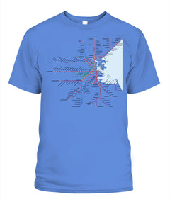 Boston Area Train Rail Map Unisex T-Shirt | Comfort Colors 1717 (US)