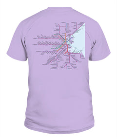 Boston Area Train Rail Map Unisex T-Shirt | Comfort Colors 1717 (US)