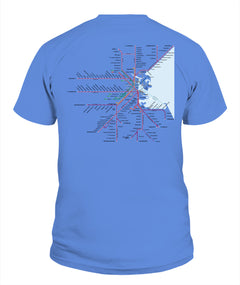 Boston Area Train Rail Map Unisex T-Shirt | Comfort Colors 1717 (US)