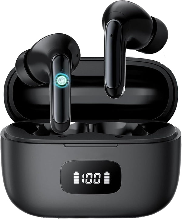 Experience Unmatched Sound with Wireless Noise Canceling Earbuds - Bluetooth 5.3, IPX7 Waterproof, 56 Hours Playtime, and Touch Control for Ultimate Convenience!
