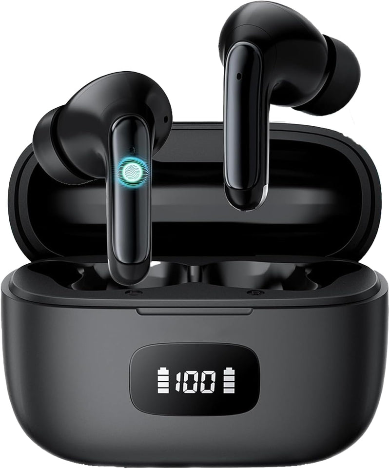 Experience Unmatched Sound with Wireless Noise Canceling Earbuds - Bluetooth 5.3, IPX7 Waterproof, 56 Hours Playtime, and Touch Control for Ultimate Convenience!