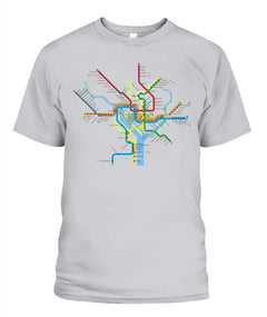 Washington, D.C. Area Train Rail Map Unisex T-Shirt | Next Level 3600