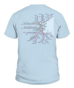 Boston Area Train Rail Map Unisex T-Shirt | Comfort Colors 1717 (US)