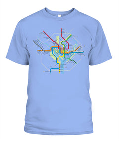Washington, D.C. Area Train Rail Map Unisex T-Shirt | Next Level 3600