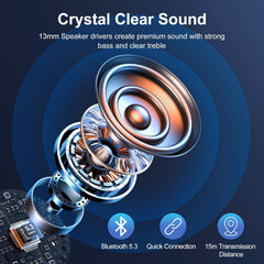 Experience Unmatched Sound with Wireless Noise Canceling Earbuds - Bluetooth 5.3, IPX7 Waterproof, 56 Hours Playtime, and Touch Control for Ultimate Convenience!
