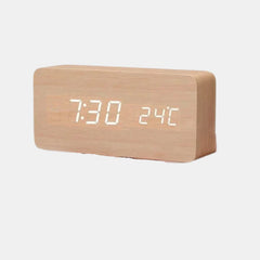 Elevate Your Space with the Royallure Smart Digital Alarm Clock: Stylish Wooden Design, Multiple Alarms & LED Display