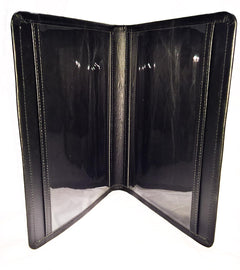 Premium Black Leather Literature Organizer for Magazines, Tracts, and More - Stylish & Functional Storage Solution