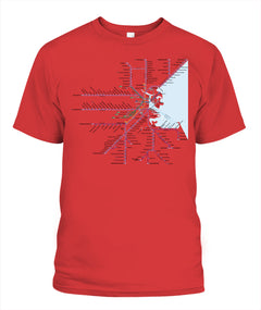 Boston Area Train Rail Map Unisex T-Shirt | Comfort Colors 1717 (US)
