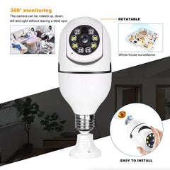 Revolutionary 360° 1080P Wi-Fi Light Bulb Camera with Night Vision for Ultimate Smart Home Security