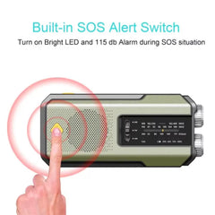 Stay Prepared with the Ultimate Emergency Solar Power Hand Crank Radio - LED Torch, SOS Alarm & 2000mAh Power Bank