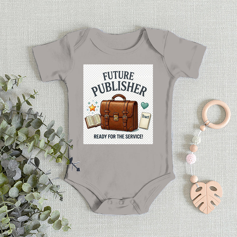“Future Publisher - Ready for Service” Baby's Onesie | Rabbit Skins 4400 (US)