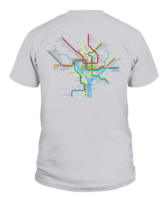 Washington, D.C. Area Train Rail Map Unisex T-Shirt | Next Level 3600