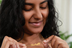 Classic Paw Print Name Necklace