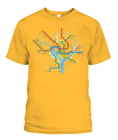 Washington, D.C. Area Train Rail Map Unisex T-Shirt | Next Level 3600