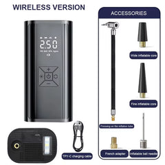 Powerful Wireless Car Air Compressor - Ultimate Electric Tire Inflator for Motorcycles, Bicycles, Boats, and More!