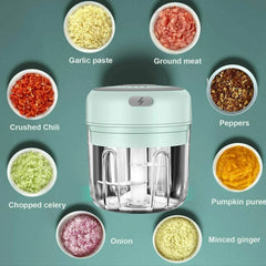 Transform Your Cooking with the Electric 300ML Garlic Press & Chopper - Effortlessly Mince Garlic, Onions, Fruits, and Meat!
