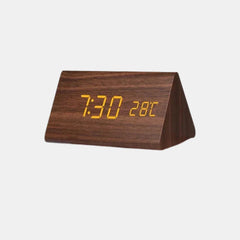 Elevate Your Space with the Royallure Smart Digital Alarm Clock: Stylish Wooden Design, Multiple Alarms & LED Display
