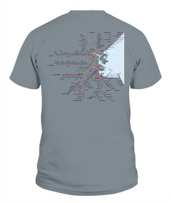 Boston Area Train Rail Map Unisex T-Shirt | Comfort Colors 1717 (US)