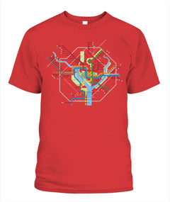 Washington, D.C. Area Train Rail Map Unisex T-Shirt | Next Level 3600