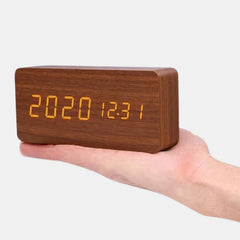 Elevate Your Space with the Royallure Smart Digital Alarm Clock: Stylish Wooden Design, Multiple Alarms & LED Display