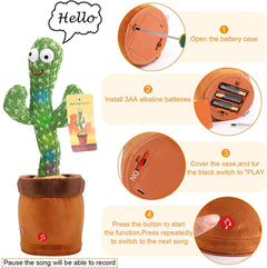 Dancing Cactus Plush Toy - Fun Electronic Recording Doll with 120 Songs - Perfect Gift for Kids!
