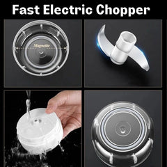 Transform Your Cooking with the Electric 300ML Garlic Press & Chopper - Effortlessly Mince Garlic, Onions, Fruits, and Meat!