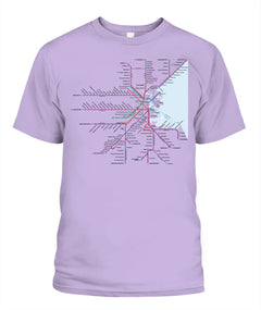 Boston Area Train Rail Map Unisex T-Shirt | Comfort Colors 1717 (US)