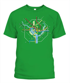 Washington, D.C. Area Train Rail Map Unisex T-Shirt | Next Level 3600