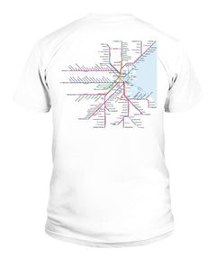 Boston Area Train Rail Map Unisex T-Shirt | Comfort Colors 1717 (US)