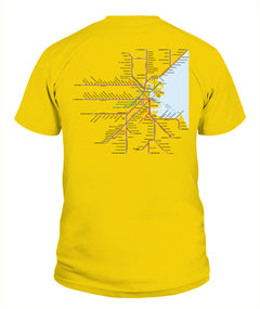 Boston Area Train Rail Map Unisex T-Shirt | Comfort Colors 1717 (US)