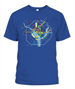 Washington, D.C. Area Train Rail Map Unisex T-Shirt | Next Level 3600