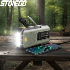 Stay Prepared with the Ultimate Emergency Solar Power Hand Crank Radio - LED Torch, SOS Alarm & 2000mAh Power Bank