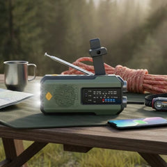 Stay Prepared with the Ultimate Emergency Solar Power Hand Crank Radio - LED Torch, SOS Alarm & 2000mAh Power Bank