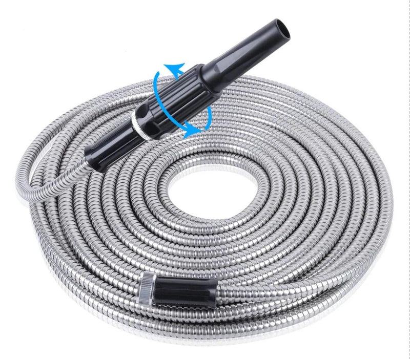 Revolutionary Stainless Steel Garden Hose – Flexible, Lightweight, and Durable – Available in 25FT, 50FT, 75FT, and 100FT